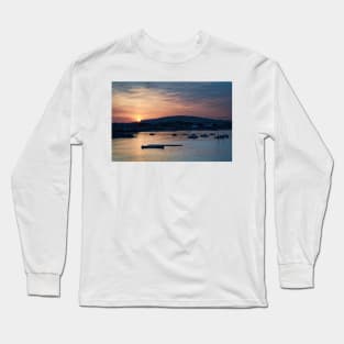 Sunset over Swanage and Purbeck Hills Long Sleeve T-Shirt